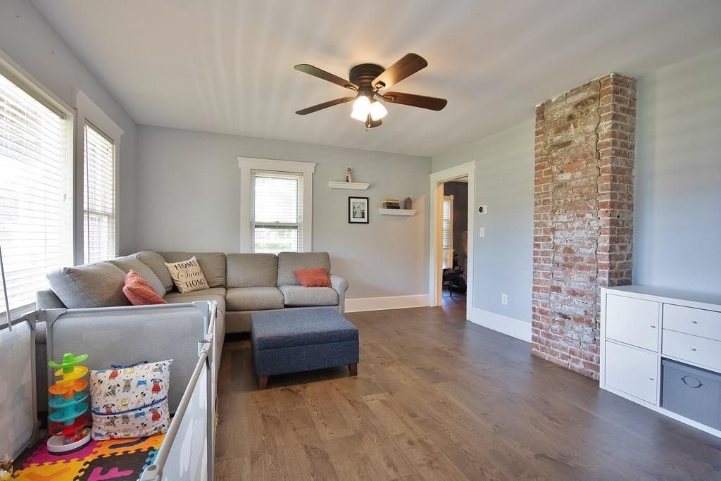 Interior, Living room, Stone Walls, Wood Texture Flooring
