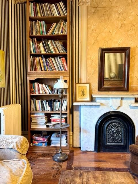 Fireplace, Interior, Wood Texture Flooring