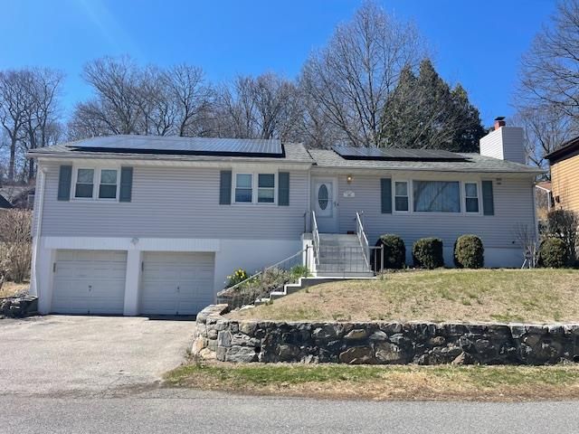 Attached, Exterior, Facade, Solar Panels, Raised Ranch