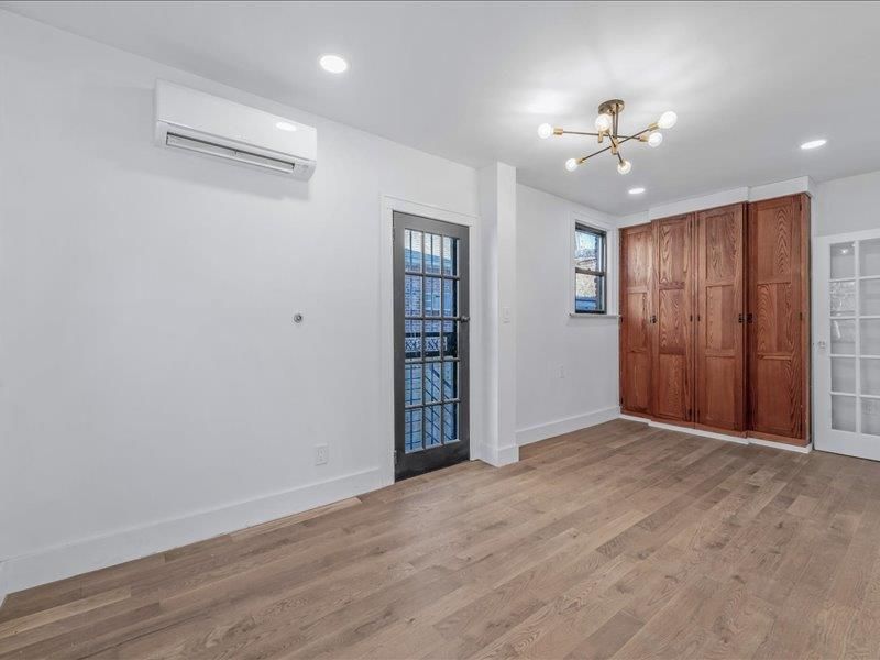 Empty room, Interior, Pendant Lights, Recessed Lighting, Wood Texture Flooring