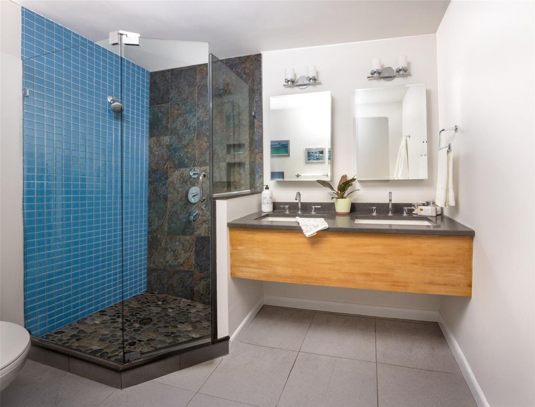 Bathroom, Dual Sink Vanities, Glass Shower, Interior