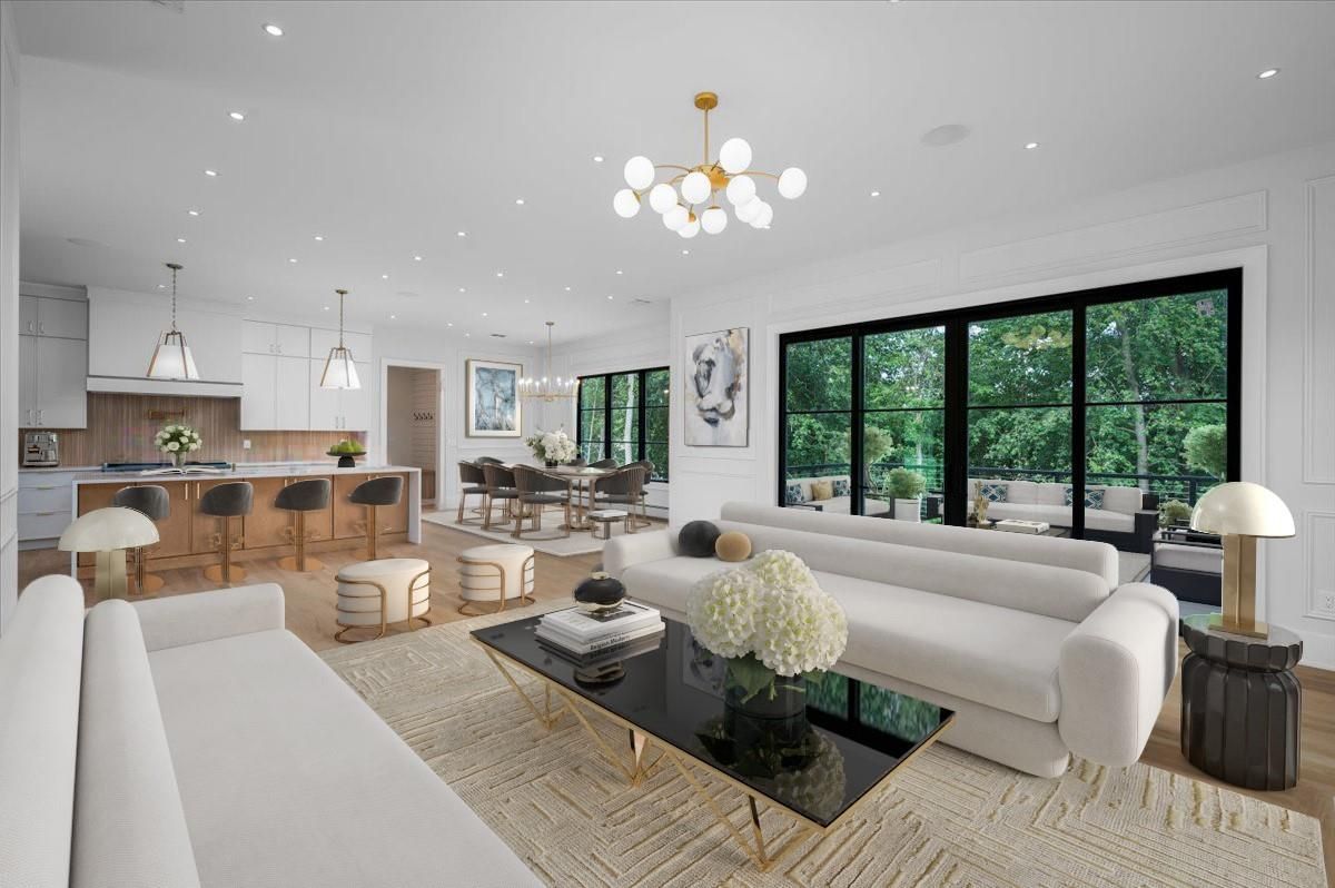 Dining room, Interior, Kitchen, Living room, Pendant Lights, Recessed Lighting, Wood Texture Flooring