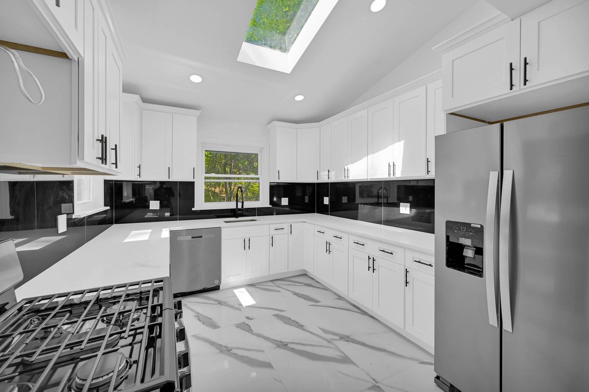 Interior, Kitchen, Marble, Recessed Lighting, Stainless Steel Appliances
