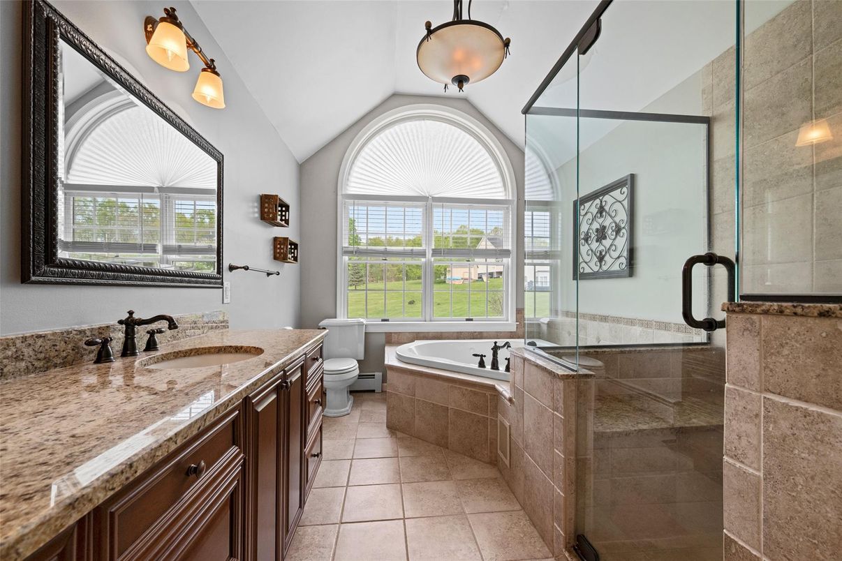 Bathroom, Dual Sink Vanities, Glass Shower, Interior