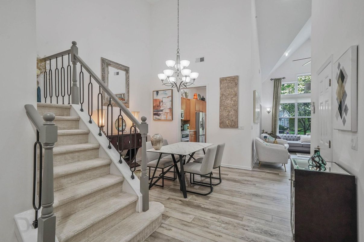 Chandelier, Dining room, Interior, Living room, Wood Texture Flooring