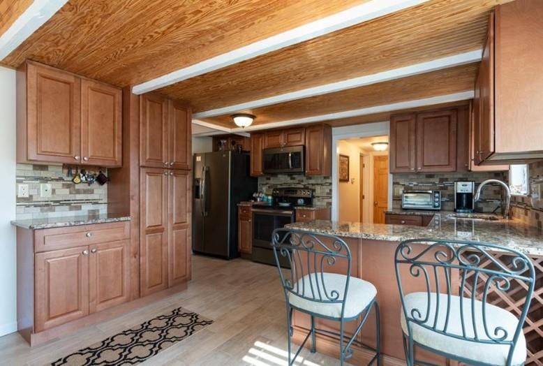 Interior, Kitchen, Wooden Ceilings, Wood Texture Flooring