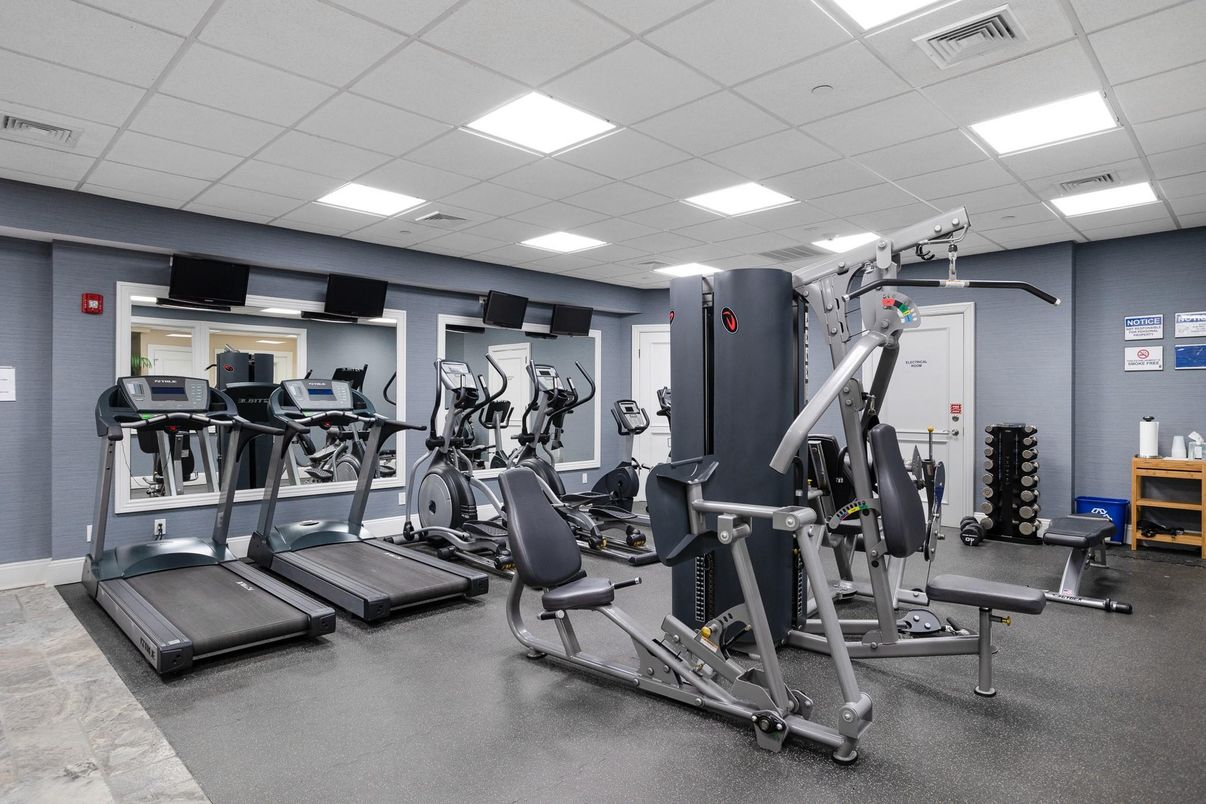 Fitness Equipment, Gym, Interior, Recessed Lighting