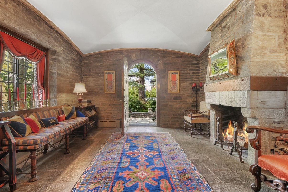 Fireplace, Interior, Stone Walls
