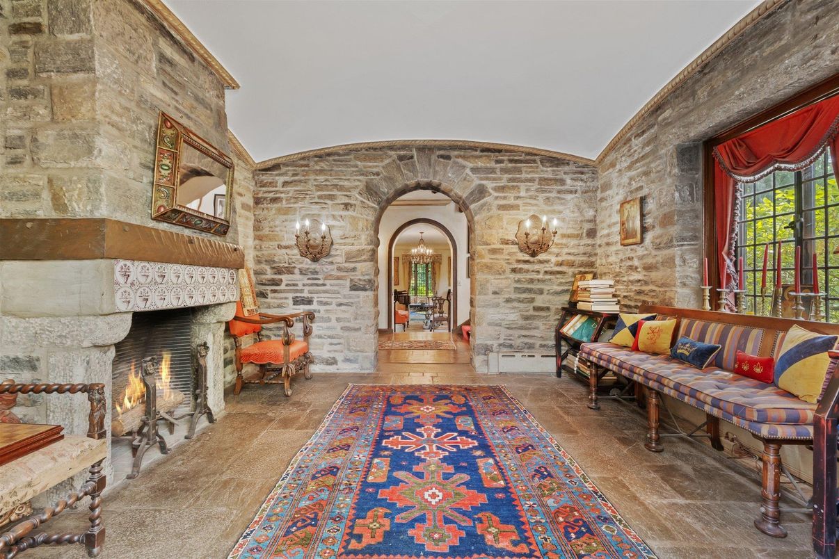 Fireplace, Interior, Stone Walls