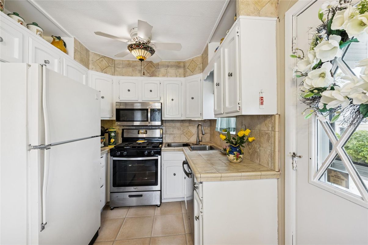 Interior, Kitchen, Stainless Steel Appliances, Tile Countertops