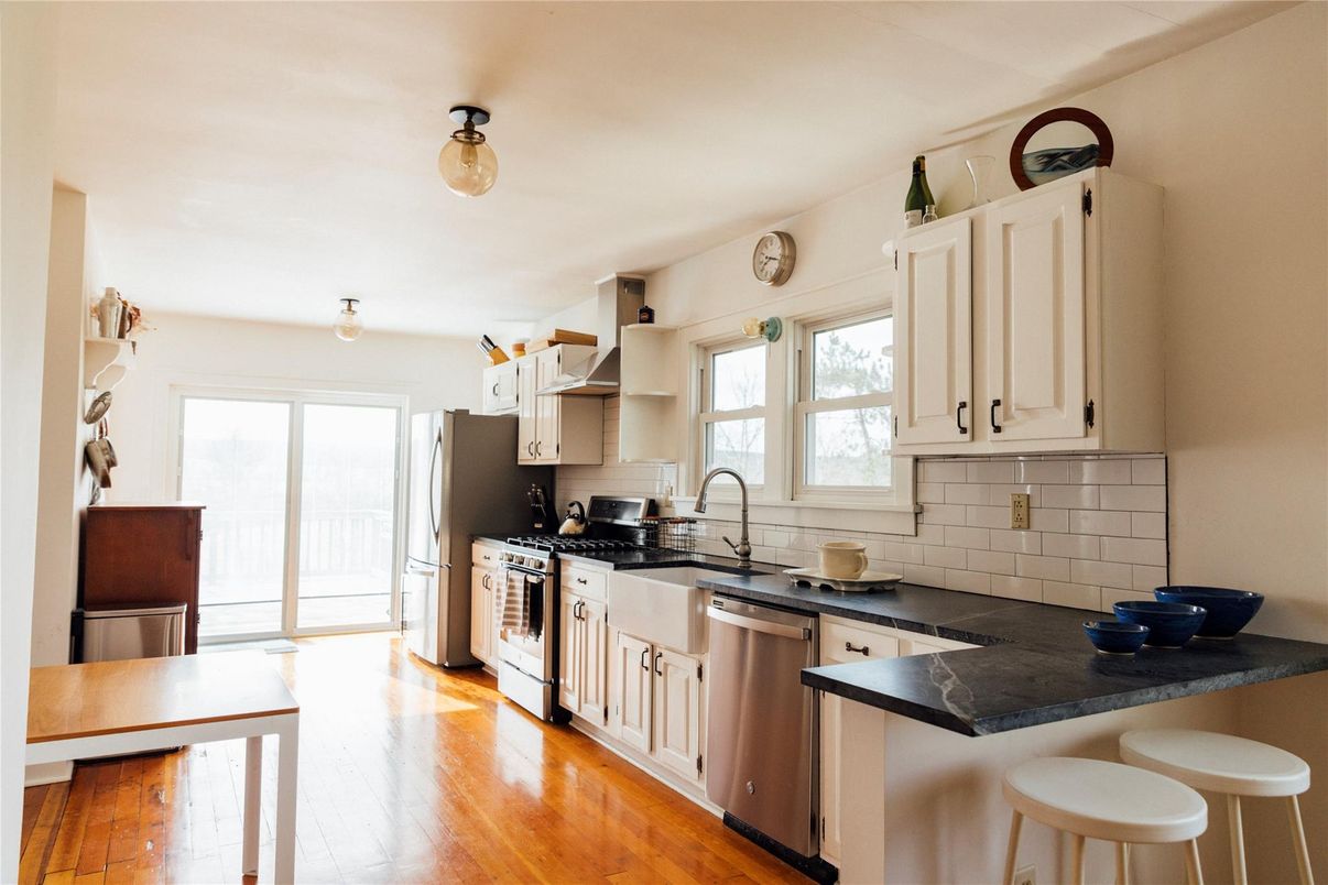 Interior, Kitchen, Stainless Steel Appliances, Wood Texture Flooring