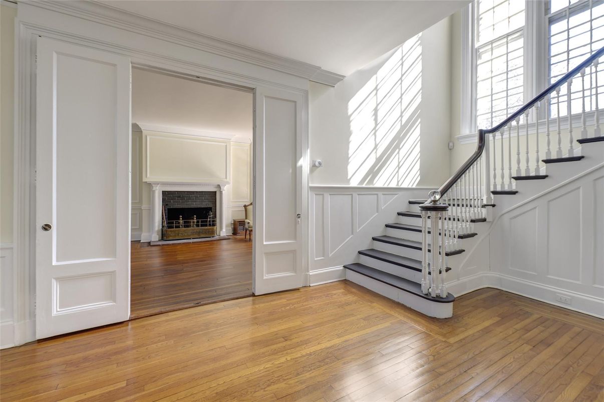 Fireplace, Interior, Wood Texture Flooring