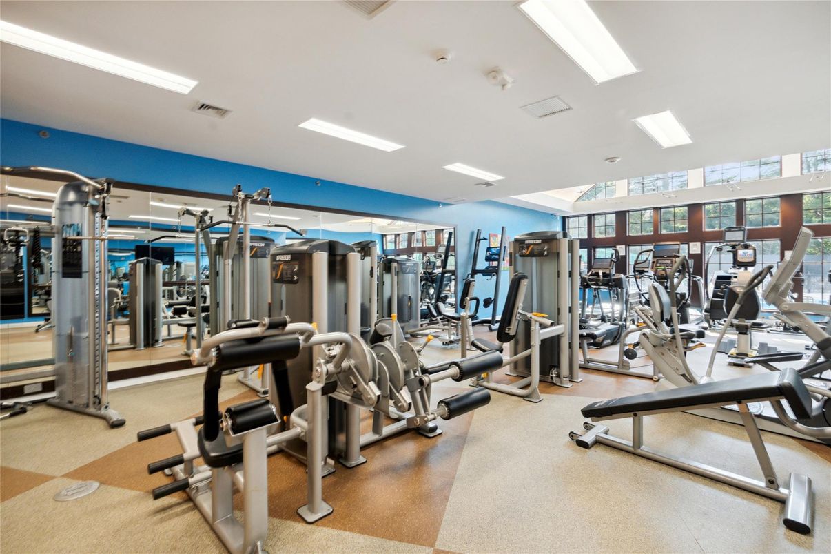 Fitness Equipment, Gym, Interior, Recessed Lighting