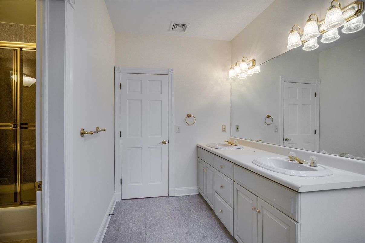 Bathroom, Dual Sink Vanities, Glass Shower, Interior