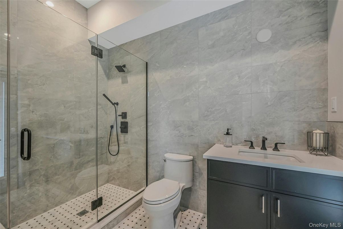 Bathroom, Glass Shower, Interior, Marble Walls