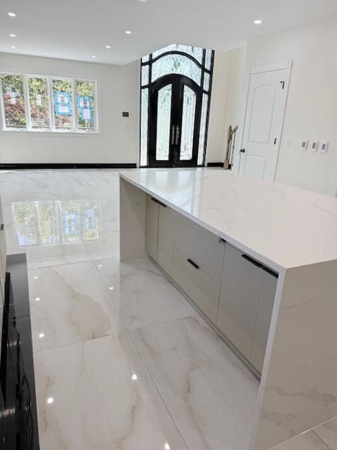 Interior, Kitchen, Marble, Recessed Lighting