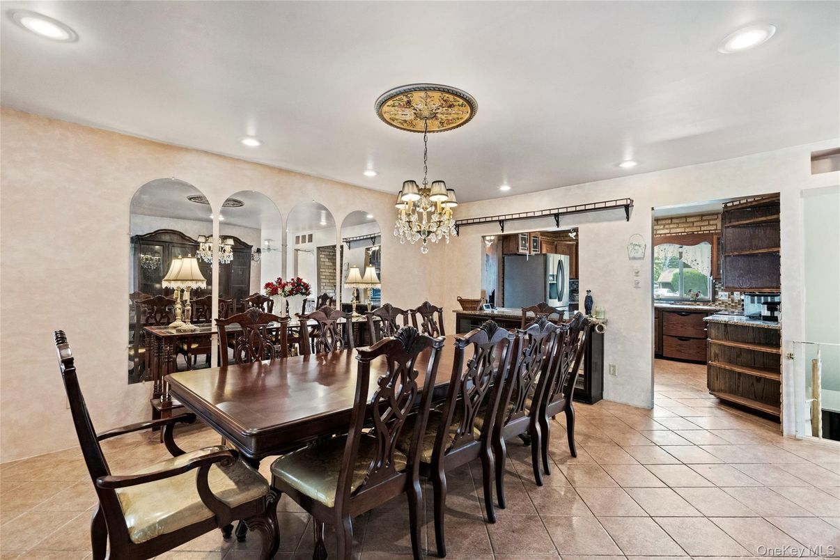 Chandelier, Dining room, Interior, Recessed Lighting