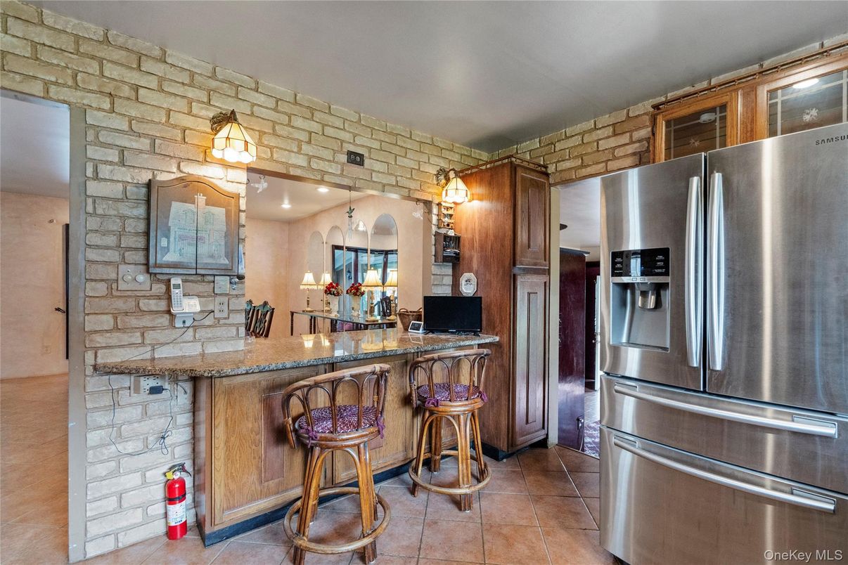 Interior, Kitchen, Stainless Steel Appliances, Stone Walls