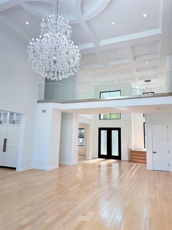 Chandelier, Interior, Recessed Lighting, Wood Texture Flooring