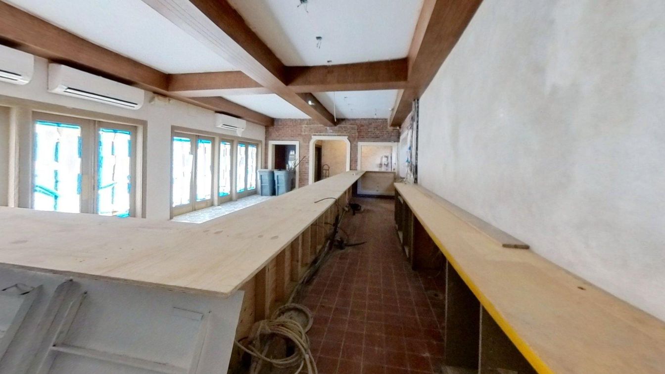 Interior, Stone Walls, Wooden Beams