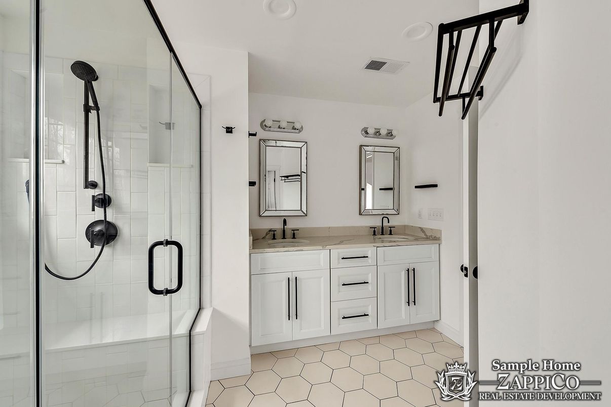 Bathroom, Dual Sink Vanities, Glass Shower, Interior