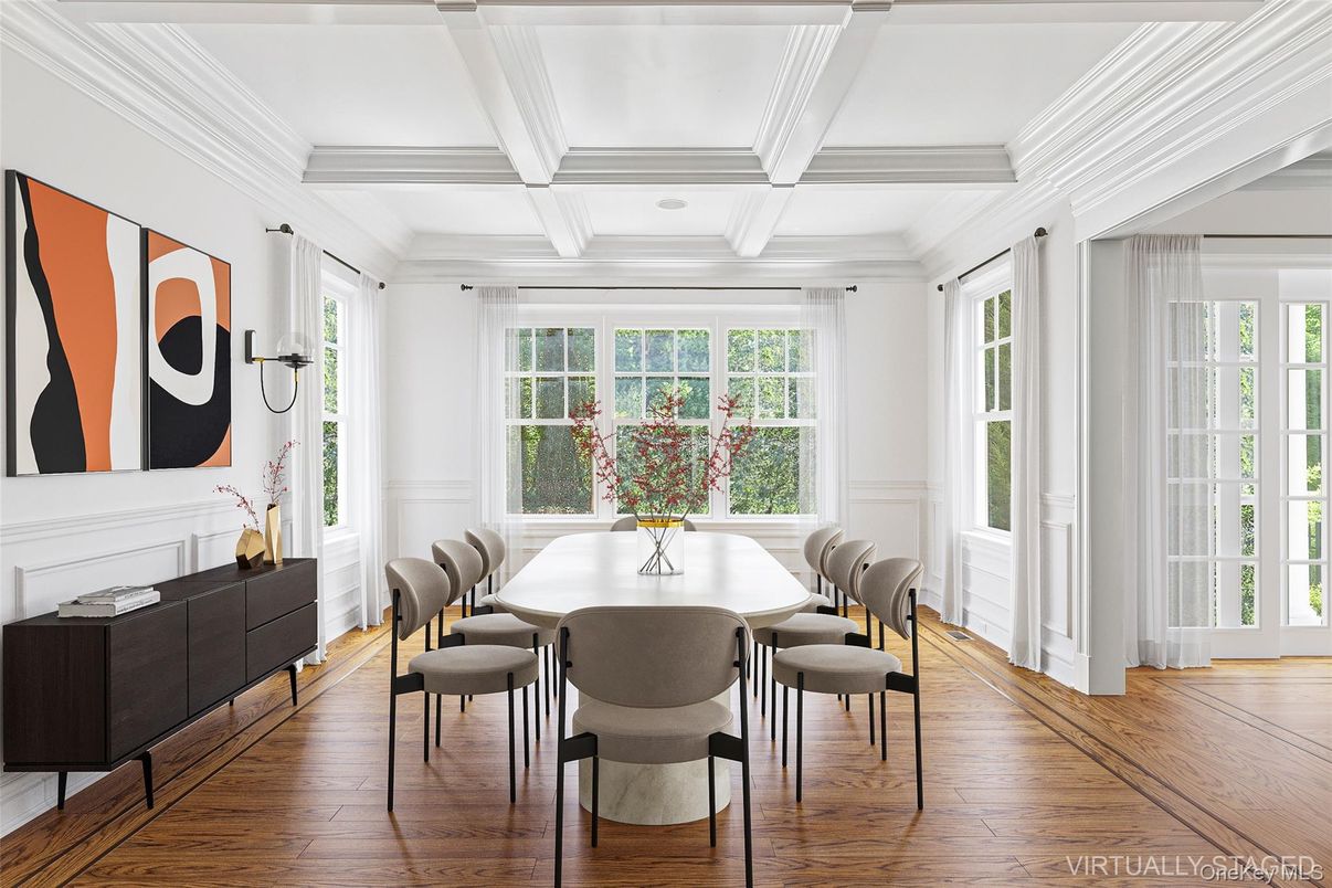 Dining room, Interior, Wood Texture Flooring