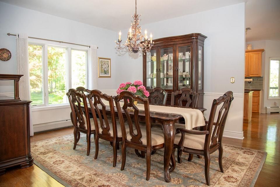 Chandelier, Dining room, Interior, Wood Texture Flooring