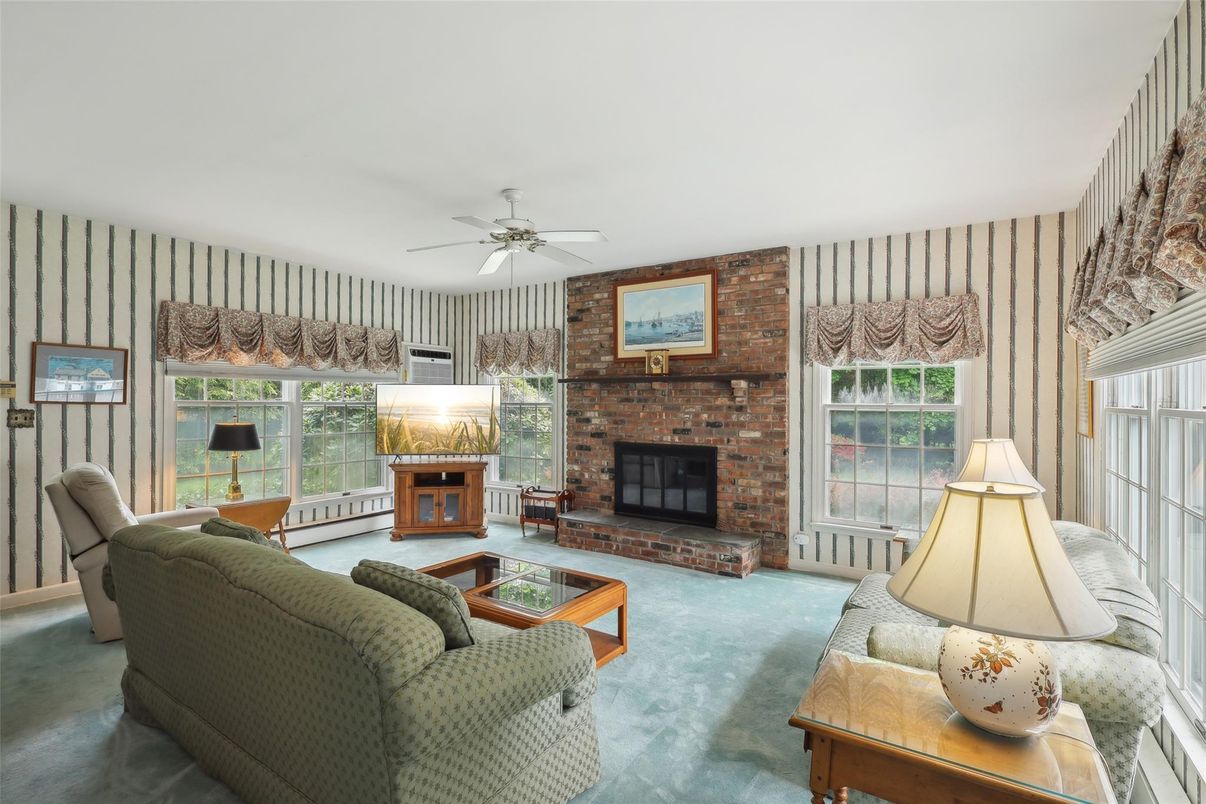 Fireplace, Interior, Living room, Stone Walls