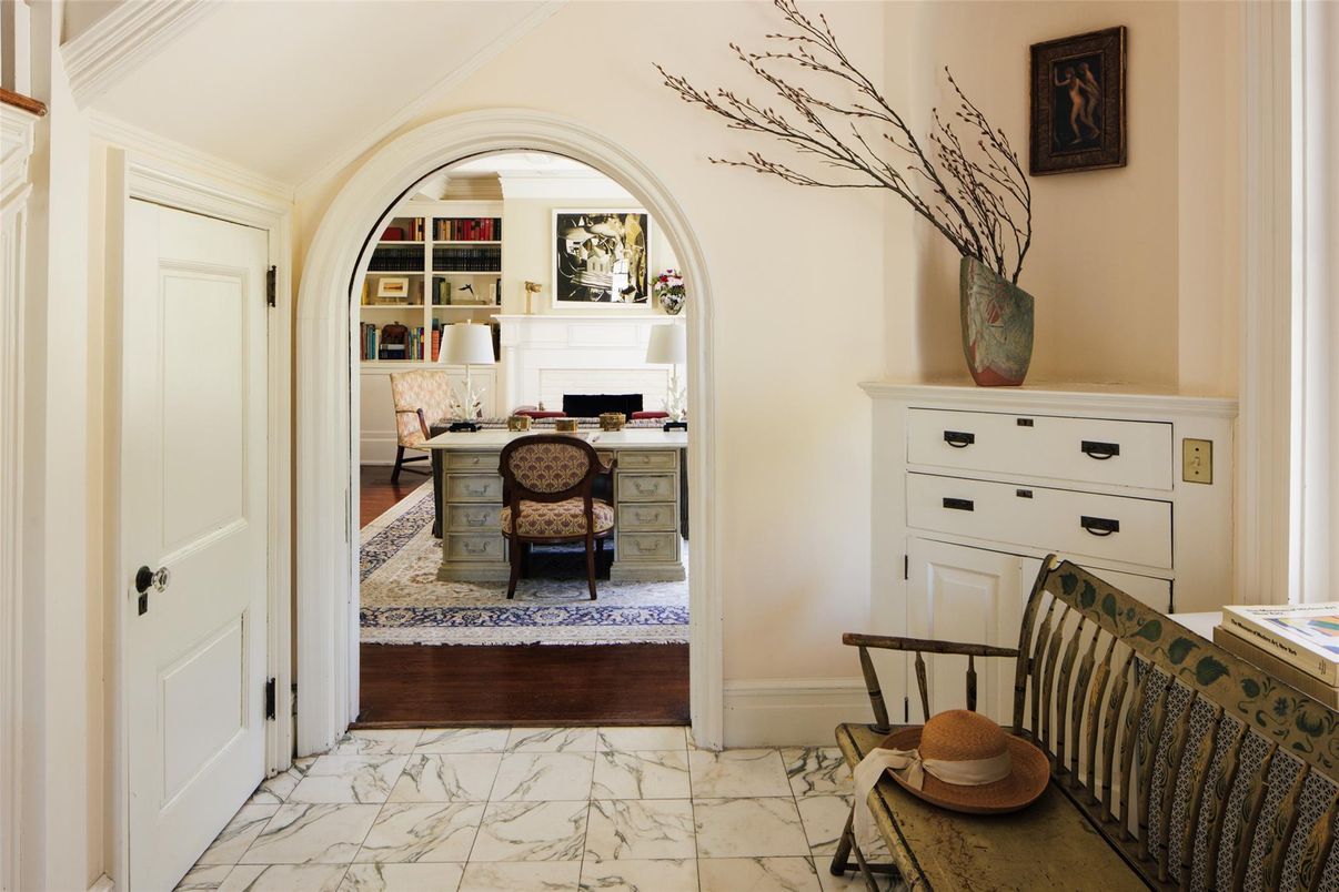 Fireplace, Home Office, Interior, Marble