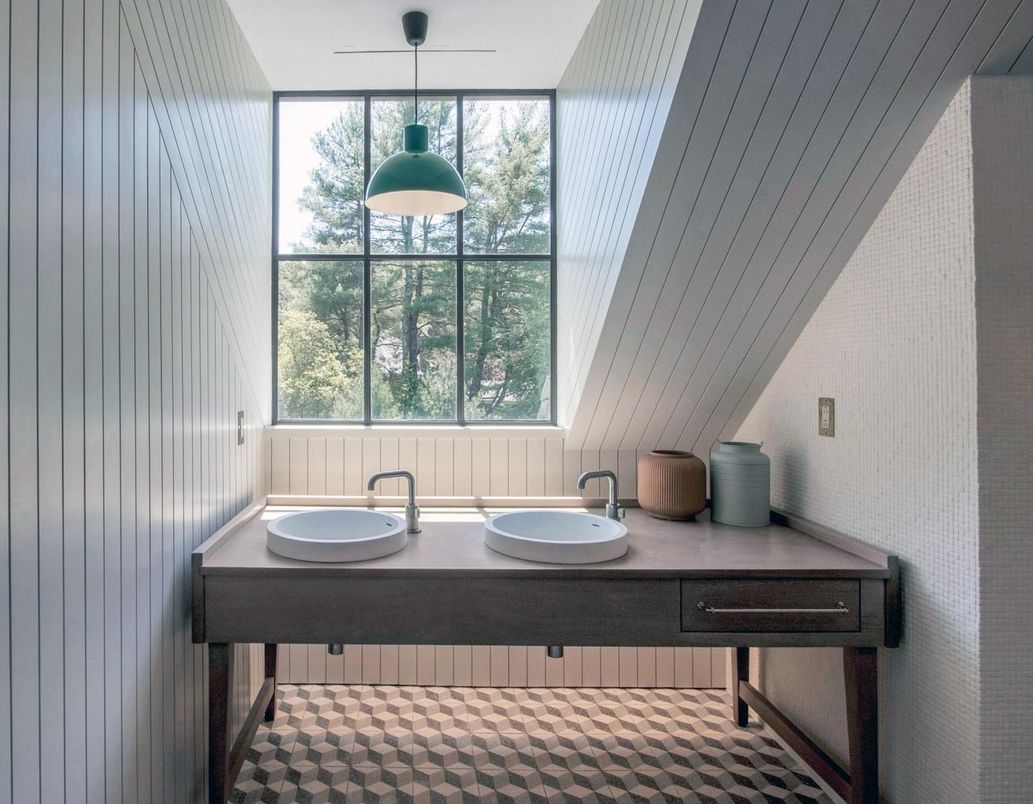 Bathroom, Dual Sink Vanities, Interior, Pendant Lights