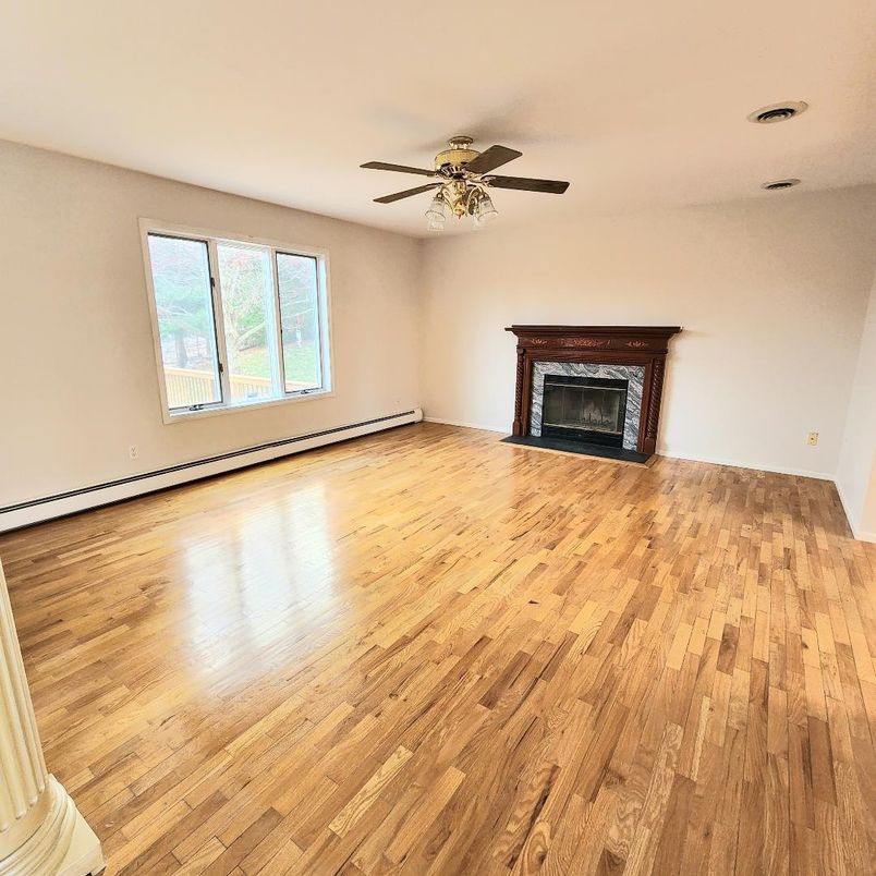 Empty room, Fireplace, Interior, Wood Texture Flooring