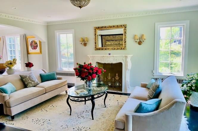 Fireplace, Interior, Living room, Recessed Lighting