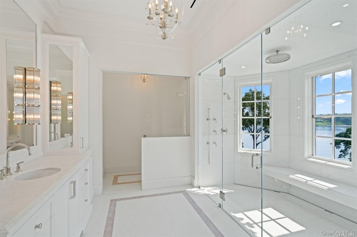 Bathroom, Glass Shower, Interior, Recessed Lighting, Water