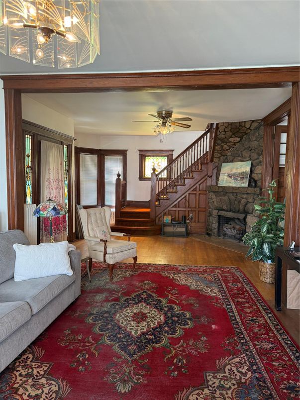 Fireplace, Interior, Stone Walls, Wood Texture Flooring