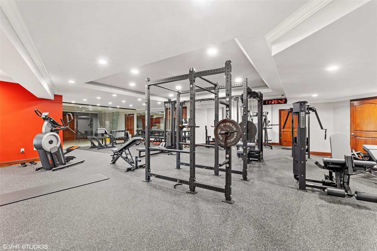 Fitness Equipment, Gym, Interior, Recessed Lighting
