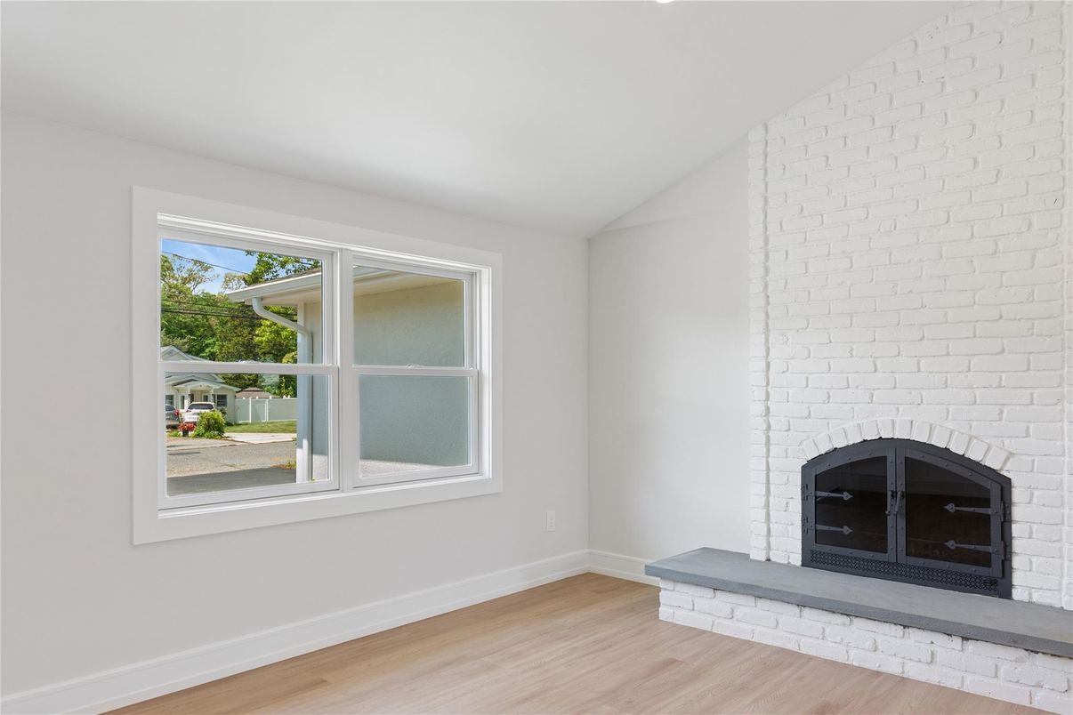 Empty room, Fireplace, Interior, Wood Texture Flooring