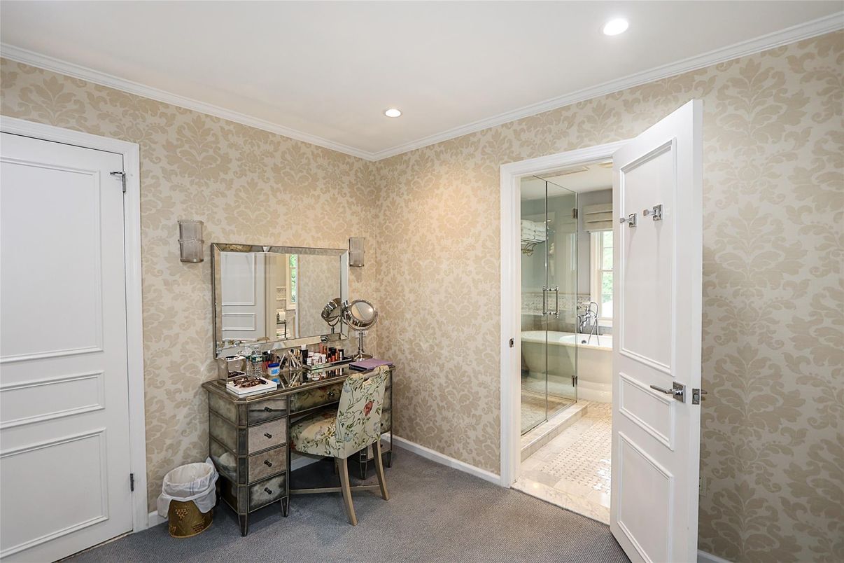 Bathroom, Glass Shower, Home Office, Interior, Recessed Lighting