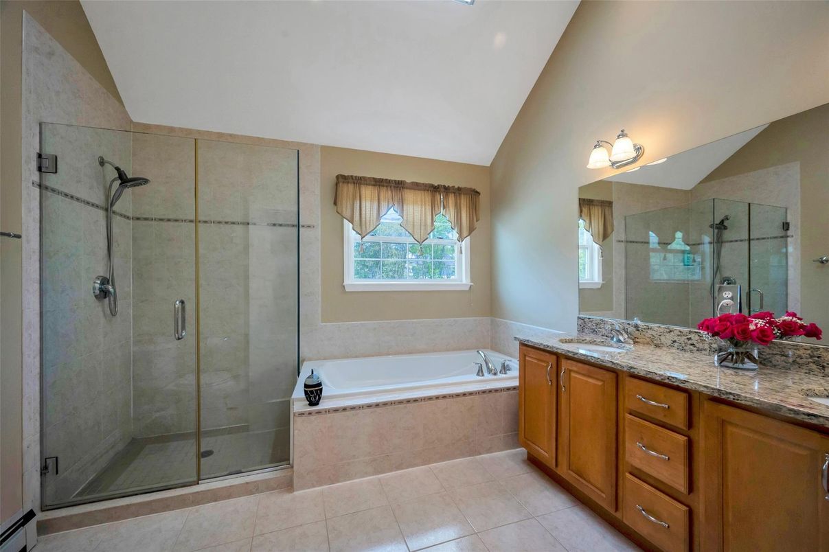 Bathroom, Dual Sink Vanities, Glass Shower, Interior