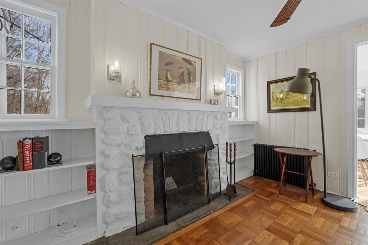 Fireplace, Interior, Wood Texture Flooring
