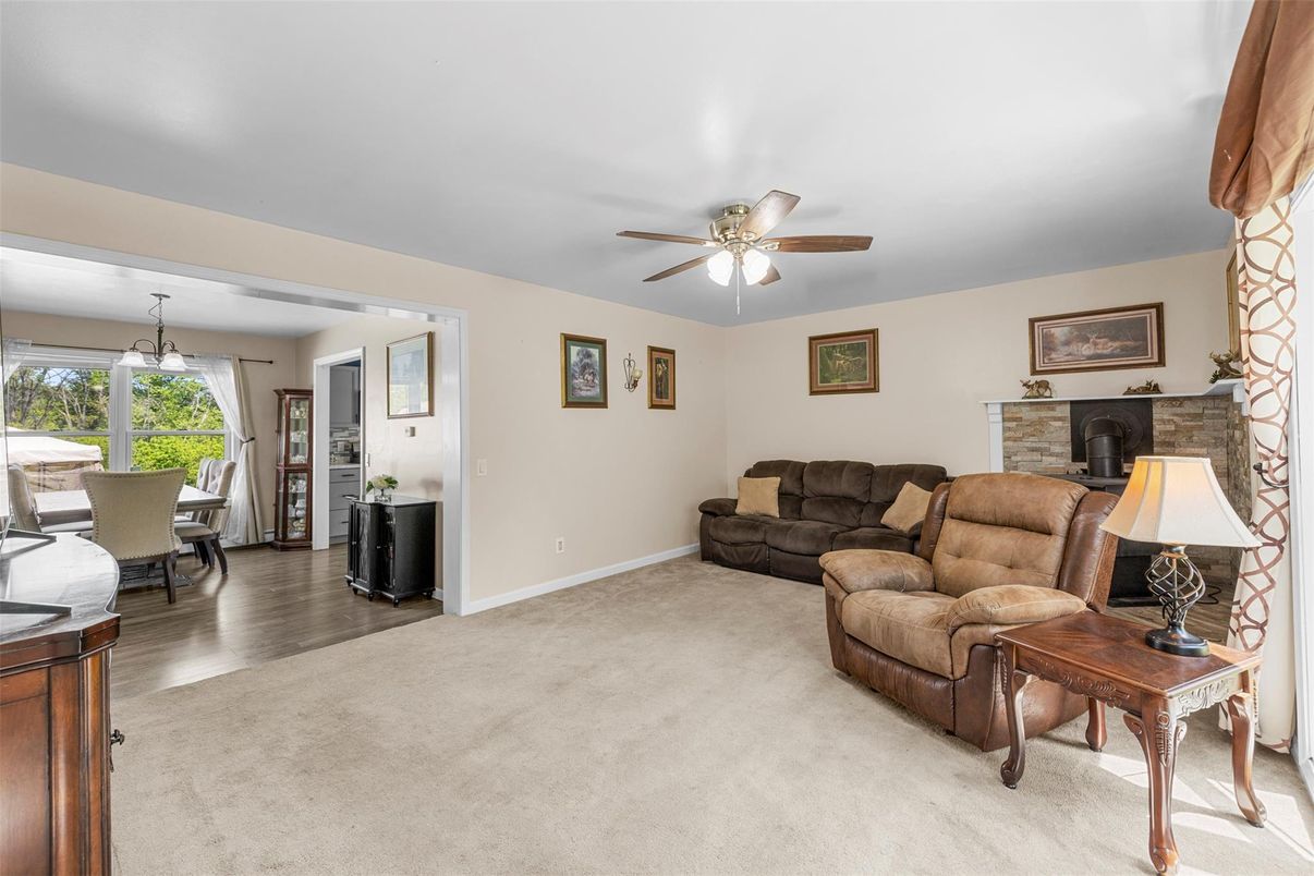 Dining room, Fireplace, Interior, Living room, Wood Texture Flooring