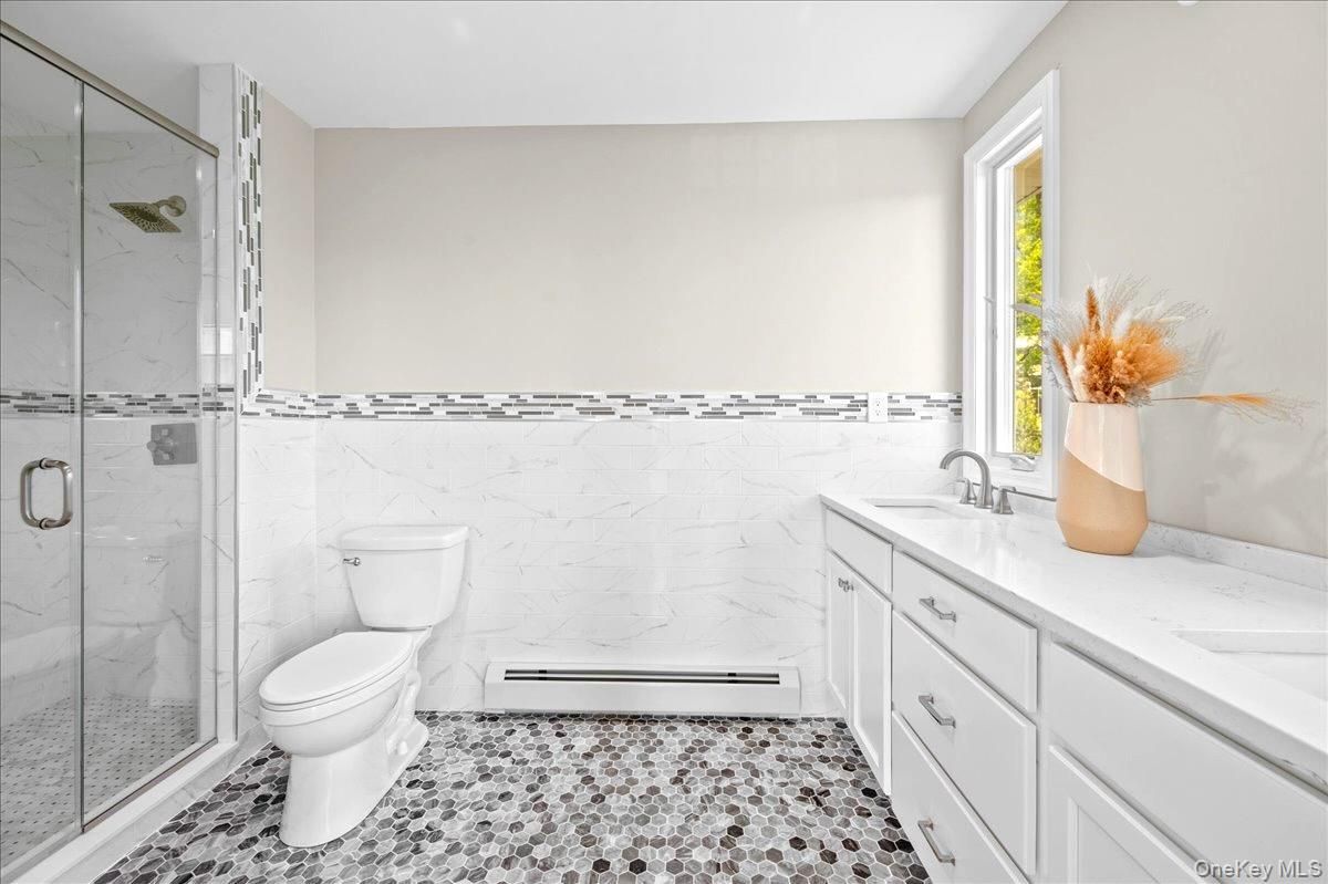 Bathroom, Glass Shower, Interior, Marble Walls