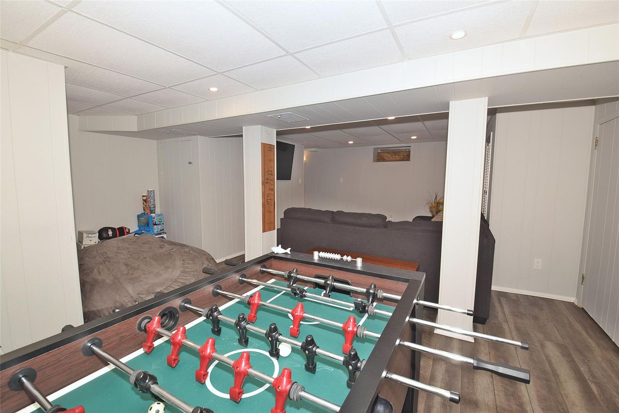Game Room, Interior, Recessed Lighting, Wood Texture Flooring
