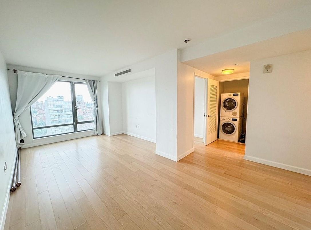 Empty room, Interior, Utility Closets, Washer, Wood Texture Flooring