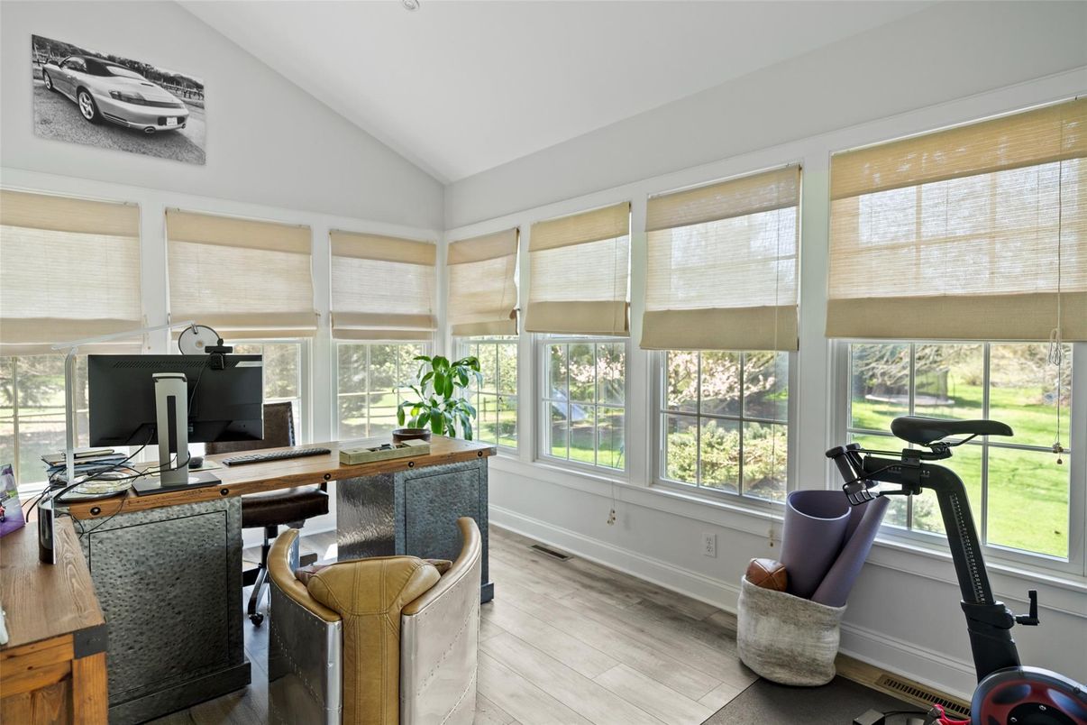 Fitness Equipment, Home Office, Interior, Wood Texture Flooring