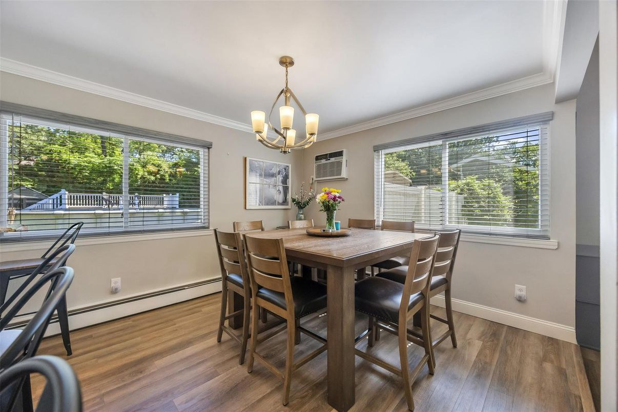 Chandelier, Dining room, Interior, Wood Texture Flooring
