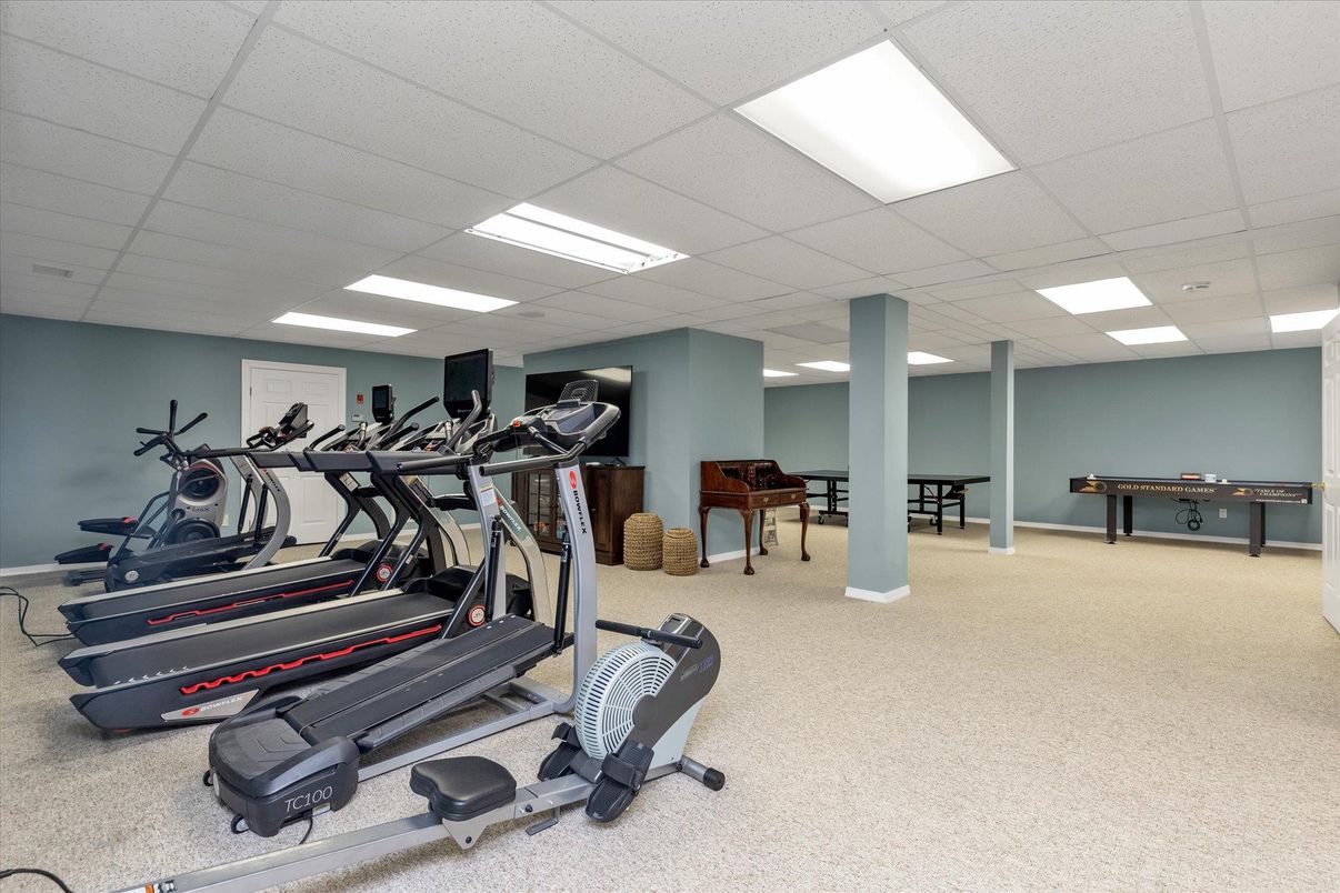 Fitness Equipment, Game Room, Gym, Interior, Recessed Lighting