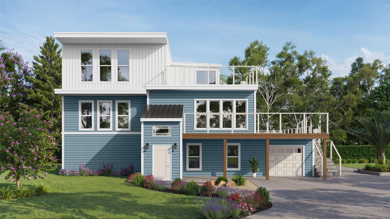 Attached, Exterior, Facade, Modern