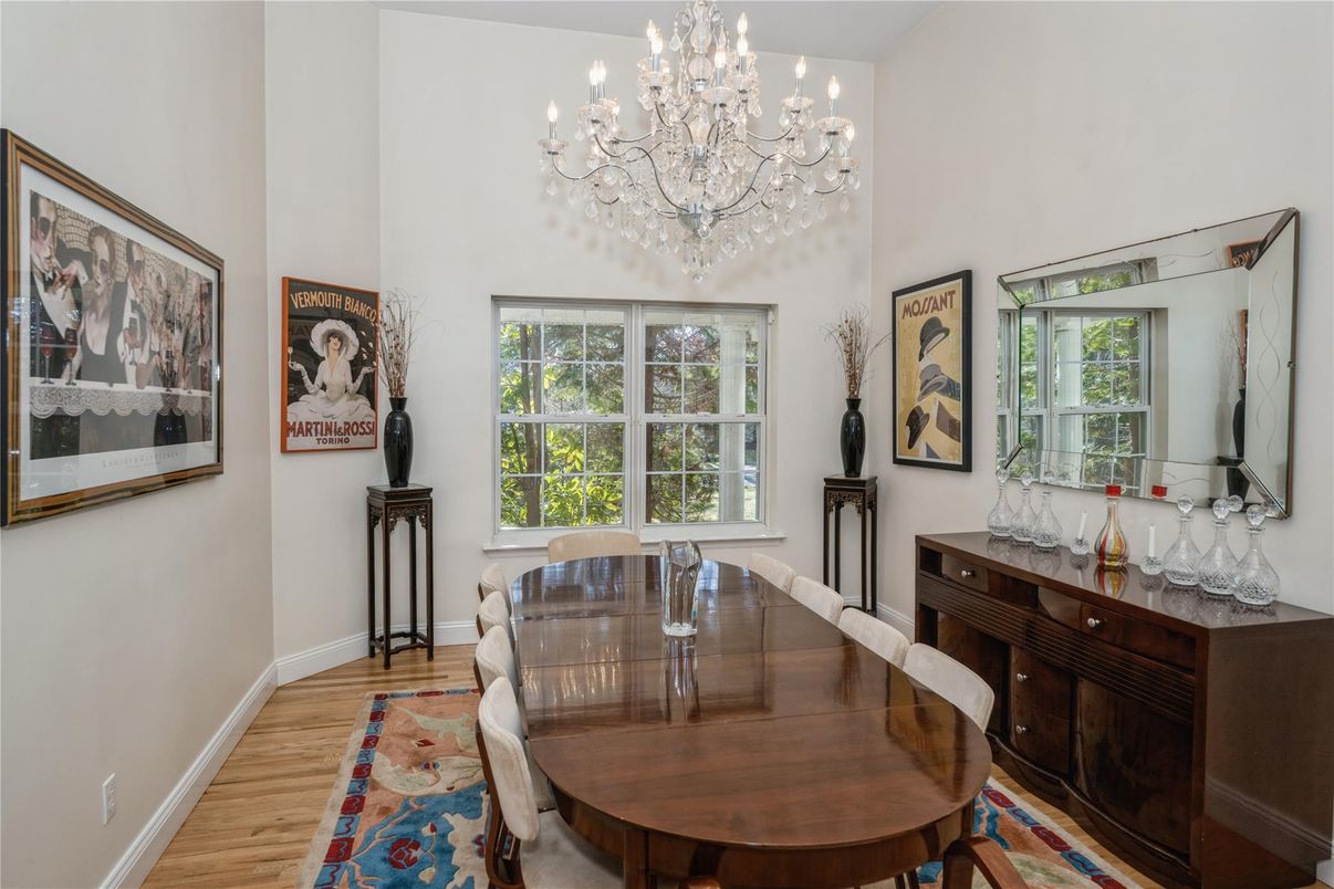 Chandelier, Dining room, Interior, Wood Texture Flooring