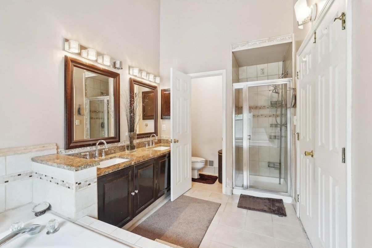 Bathroom, Dual Sink Vanities, Glass Shower, Interior