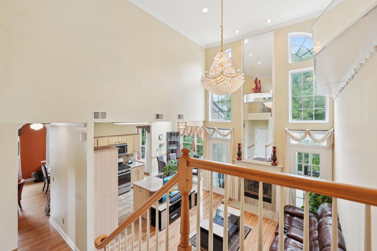 Chandelier, Interior, Kitchen, Recessed Lighting, Wood Texture Flooring